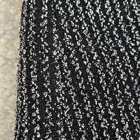 IRO Noize Ruffled Wrap Effect Metallic Silver Black Rib Knit Mini Party Dress 34 - Picture 11 of 14